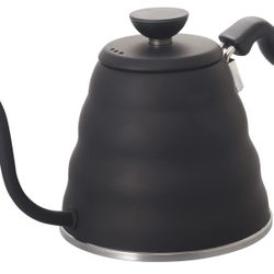 Hario V60 "Buono" Drip Kettle Stovetop Gooseneck Coffee Kettle 1.2L, Stainless Steel, Black