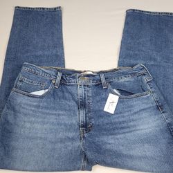 Levi's Signature Series Athletic Jeans Blue Denim Zip Up Medium Wash Men's 38x32