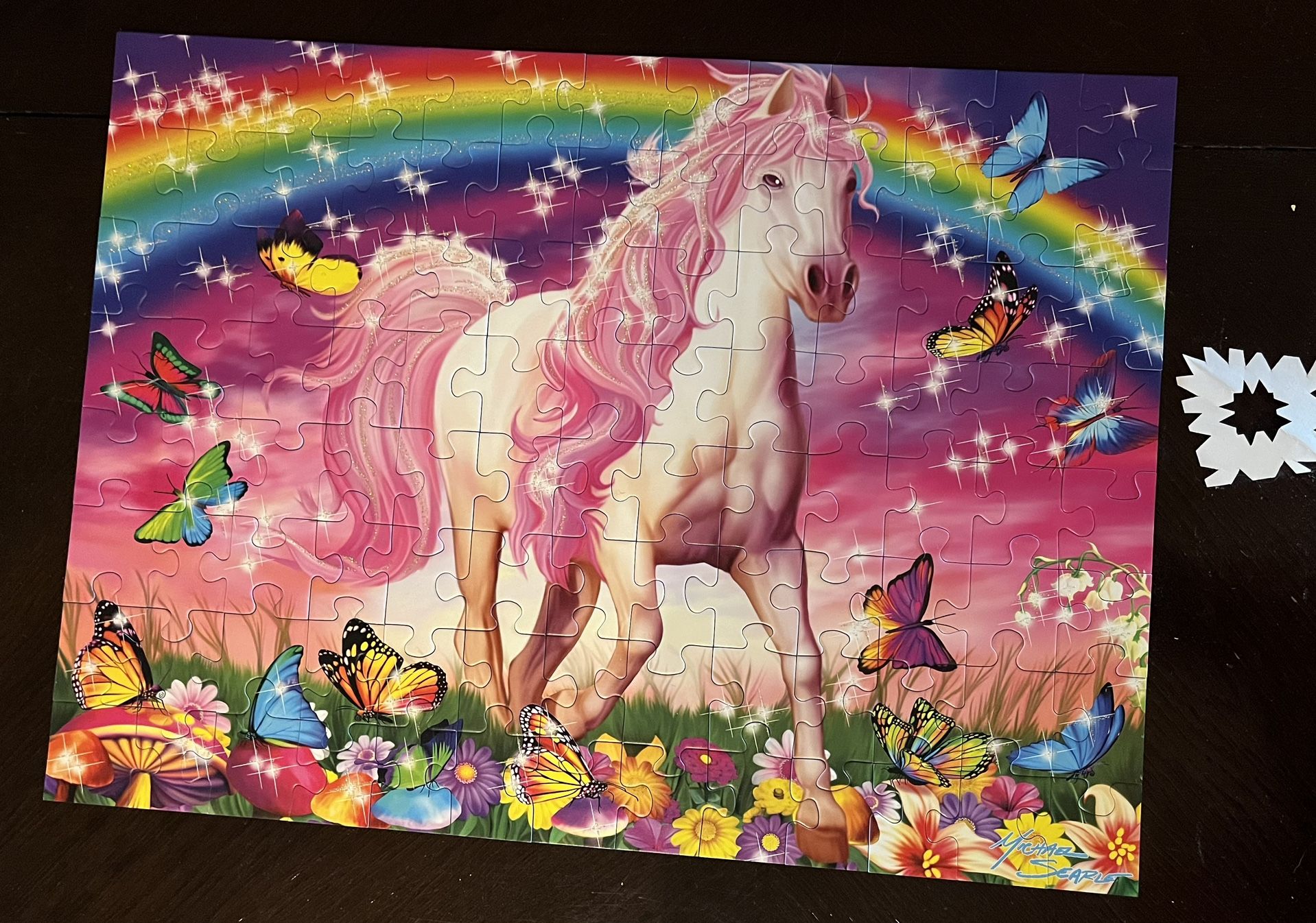 Ravensburger Glitter Unicorn 100 Pc Puzzle (all Pieces Accounted For)