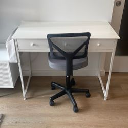 3 Drawer Desk With Chair And Side Storage 