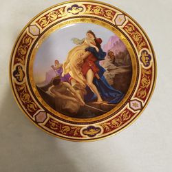 Antique  Hand Painted 14" Cabinet Plate