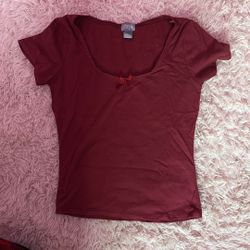 Dark Red Short Sleeve Shirt 