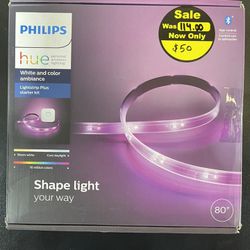 Philips Hue 800276 White and Color Ambiance LightStrip Plus Dimmable LED Smart Light