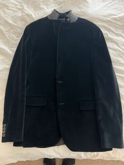Hugo Boss Velvet Jacket With Leather Details 40R