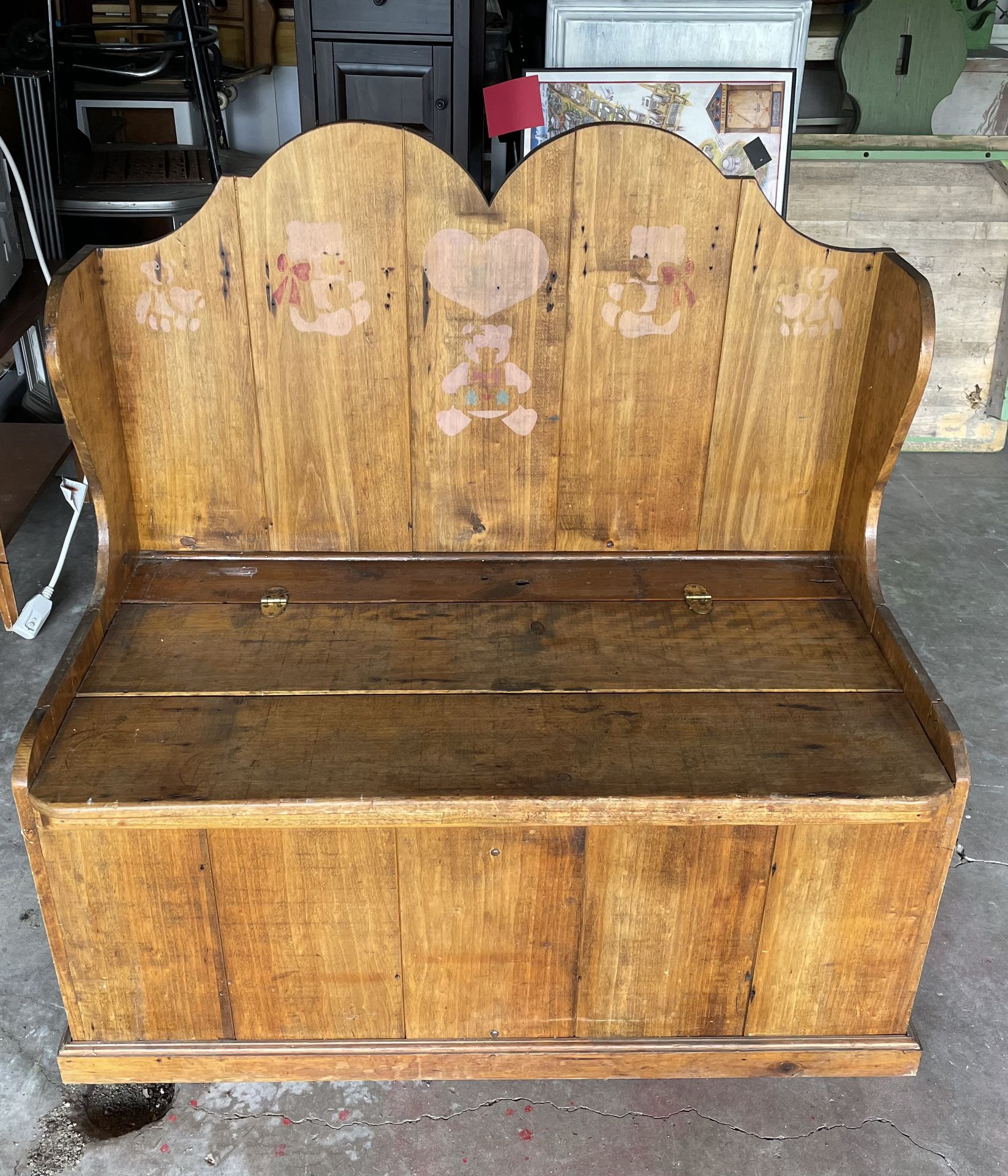 Wooden Storage Chest Bench Chair