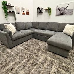 Gray Sleeper Sectional Couch - Free Delivery