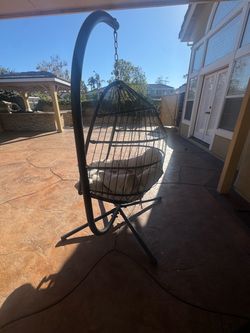 Outdoor Hanging Egg Chair with Stand