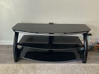 Black Glass 3-Tier TV Stand / Entertainment Center