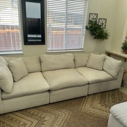 Living Spaces Couch with a Separate Ottoman 