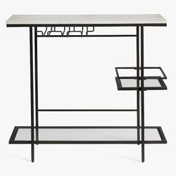 White Marble Bar Console Table / Cart