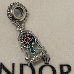Pandora Disney Beauty and the Beast Enchanted Rose Dangle Charm