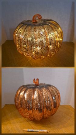 Home / Outdoor / Patio / Porch Fall Haloween Decor - Mercury Glass Light Up Pumpkin