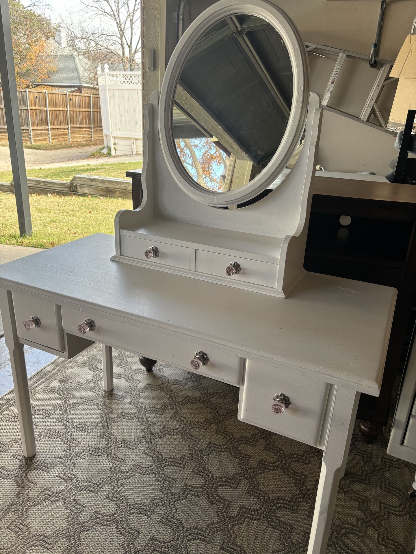 Vanity Makeup Dressing Table Mirror Desk White  