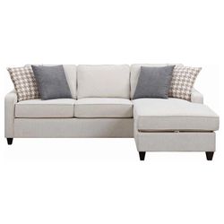 Beige Fabric Sectional Sofa with Chaise