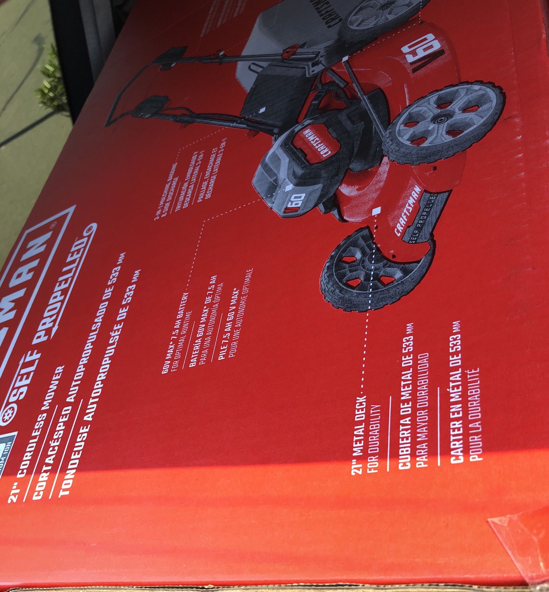 lawn mower craftsman v60 self propelled 7.5ah battery BRAND NEW
