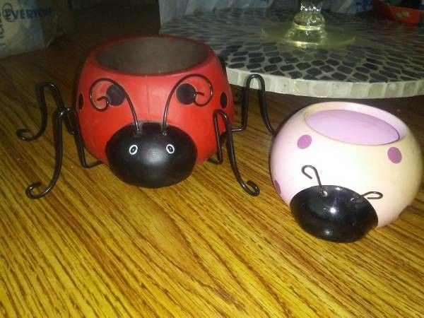 2) Lady Bug Tabletop Candle Holders!Â