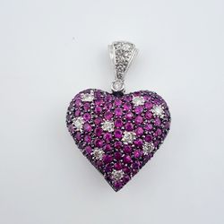 18k Diamond & Ruby Pendant