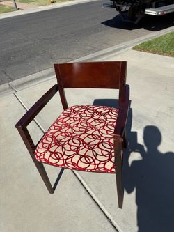 Modern Wood Armchair with Upholstered Seat