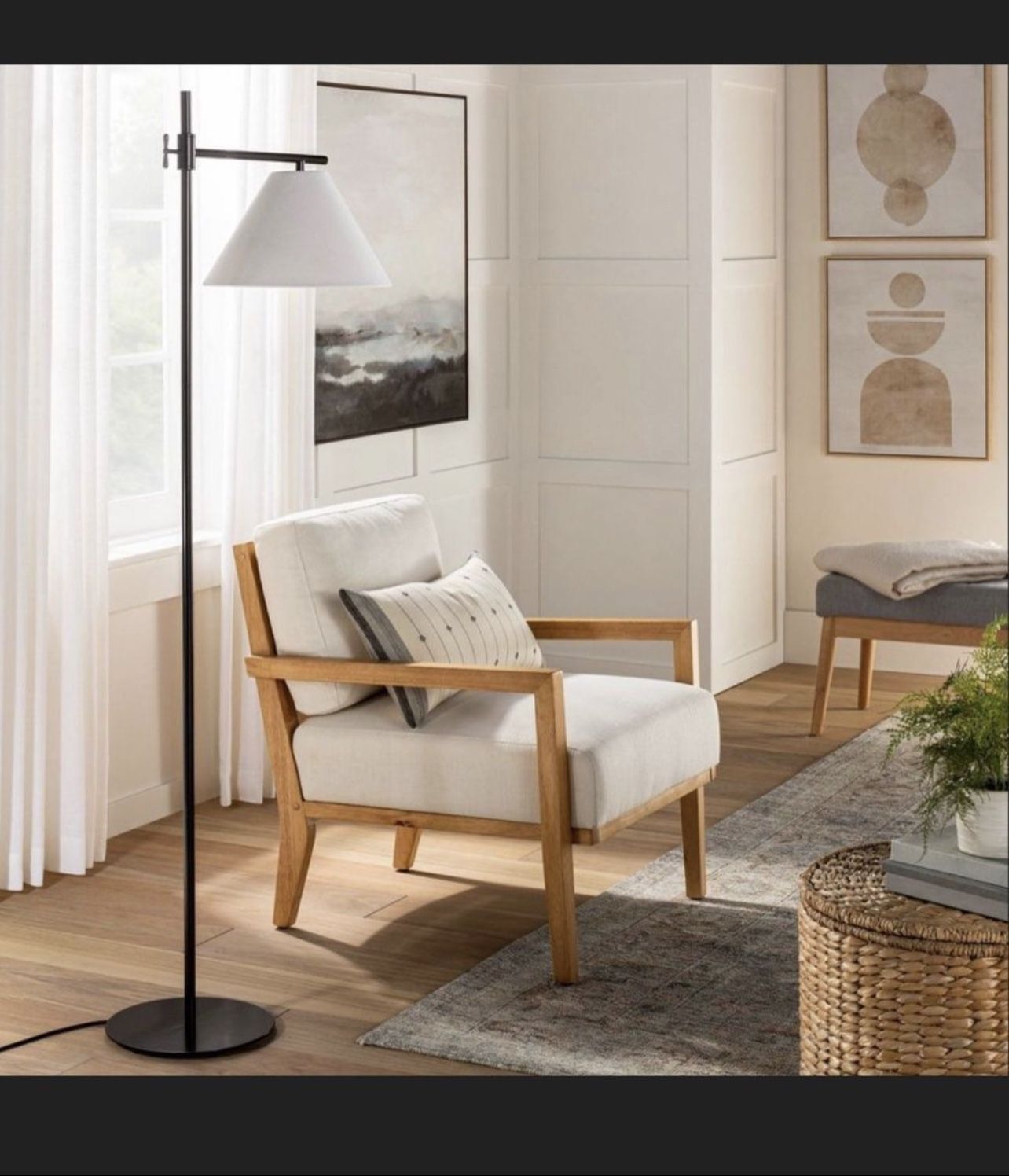 Agura Hills Cane Back Accent Chair Cream - Threshold Studio McGee