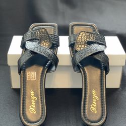 Square Flat Sandals For Women