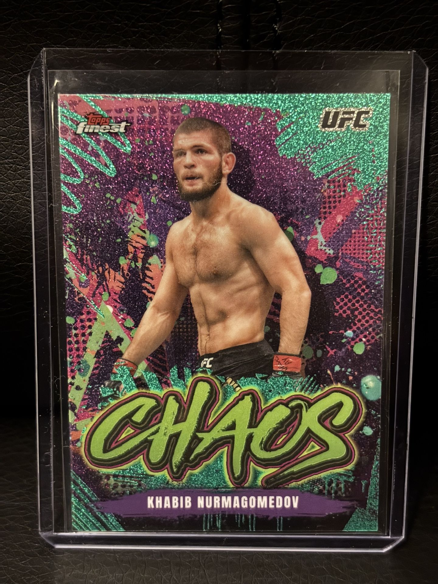 2024 Topps Finest UGC - Chaos Khabib Nurmagomedov #CHA-26 Aqua Glitter Refractor