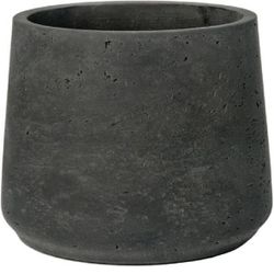 B-16 Petite Black Washed Planter Fiberstone indoor and outdoor Flower Pot 7"H x 8"W - by Pottery Pots