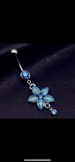 Surgical steel belly ring blue high quality