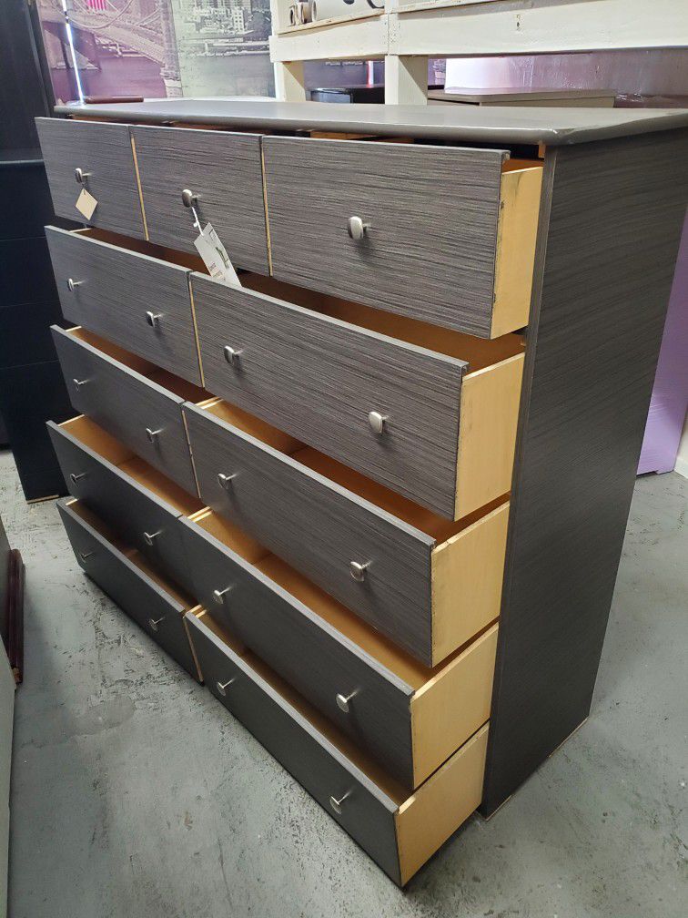 New Large Grey 11 Jumbo Size Drawer Dresser Available In Other Colors 