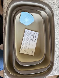 Pampered Chef Heritage Stoneware 3 Pc Set
