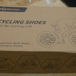 KESCOO Cycling Shoes Compatible with pelaton Indoor Road Bike  BLUE SIZE M 9.5 . NEW 