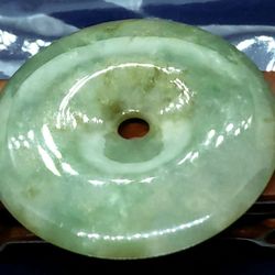 Authentic Burma icy type A jadeiteBurmese Jadeite Jade TypeA Pendant Lucky Circle. 