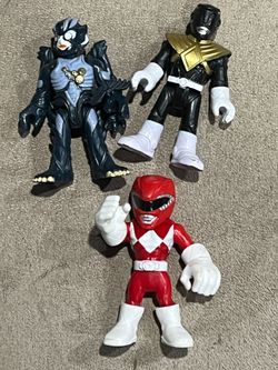 Power Rangers Action Figures Lot of 3 Imaginext Red Black Baboo