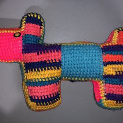 Knitted Yarn Dog Stuffed Animal Pillow