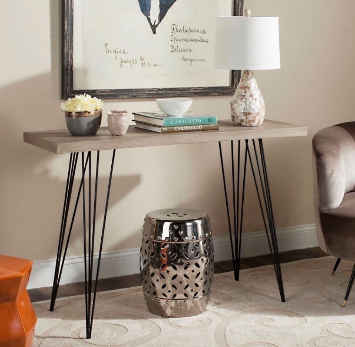 Oak Wood Entryway Table