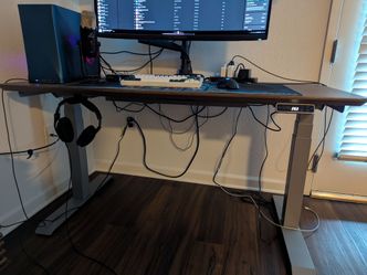 FlexiSpot Standing Desk E7 Pro Plus with Bamboo desktop