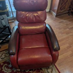 Red Leather Reclining Chair 