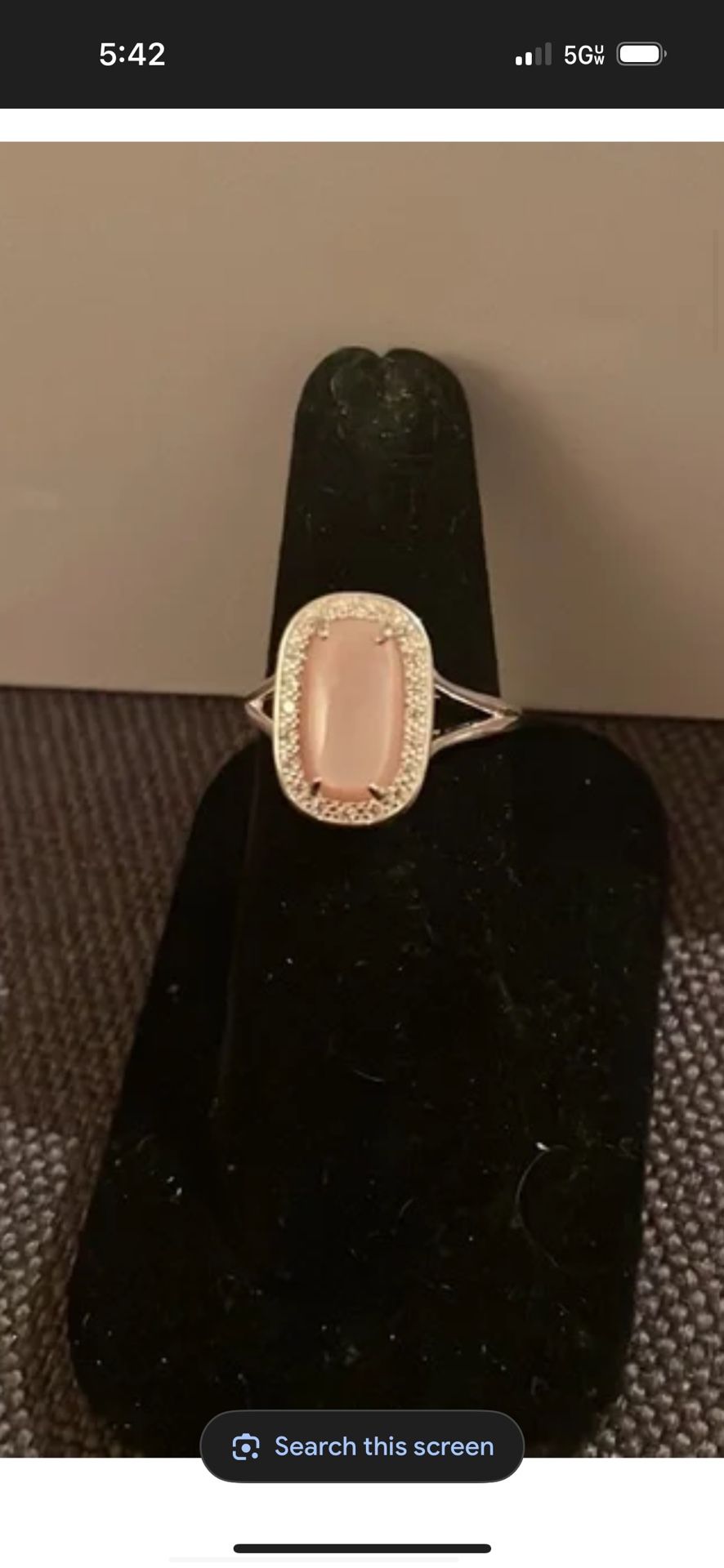 Ring Sterling Silver Blushing Mother Of Pearl Ring Pink AVON