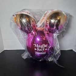 Disney Magic Key Metallic Pink Orange Ombre Balloon Mickey Popcorn Bucket 
