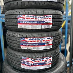 195/65/15 AMERICAN ROAD ( 4 NEW TIRES ) INSTALLED & BALANCED ✅