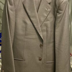 ARMANI Collezioni Suit Mocha Dark Brown Micro Herringbone 42 R - Like New! Beautiful / Pristine ITALY 🇮🇹 