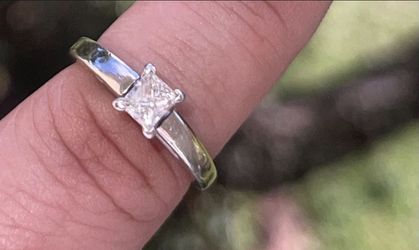 Engagement Ring ~ Princess Cut Solitaire  Thumbnail