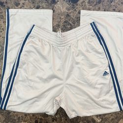 VINTAGE ADIDAS WHITE TRACK PANTS SZ M