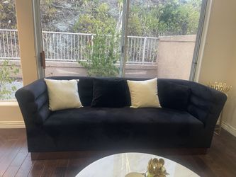 Sofa 3 piece black velvet brand new