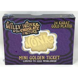 Willy Wonka & The Chocolate MINI Golden Ticket 24k Gold Plated LE /5000