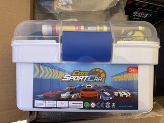 Children'* Racing Model with Sliding Track, Storage Box & Collectible Rac