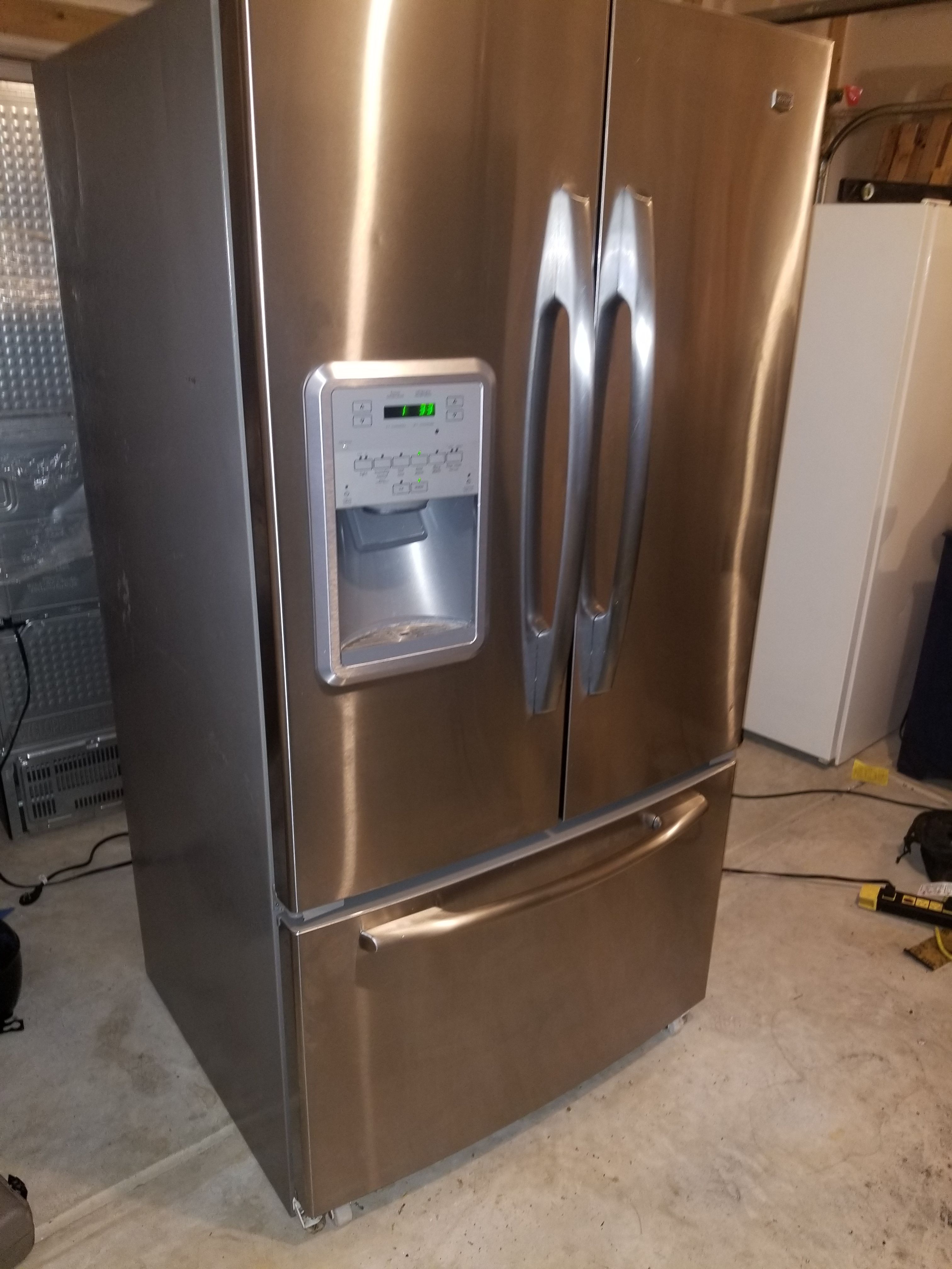 Maytag stainless steel refrigerator and freezer