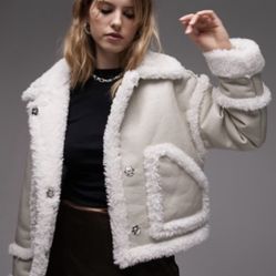 Topshop Faux Leather Car Jacket