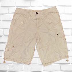 Vintage Khakis Women’s Size 8 Beige Colored Cargo Shorts • Lightweight Pockets