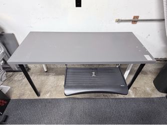 Custom Ikea computer desk with tower stand and keyboard tray