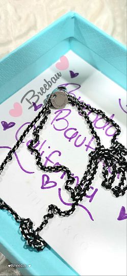 Tiffany & Co. 1.7mm black enamel Sparkler Chain 18"